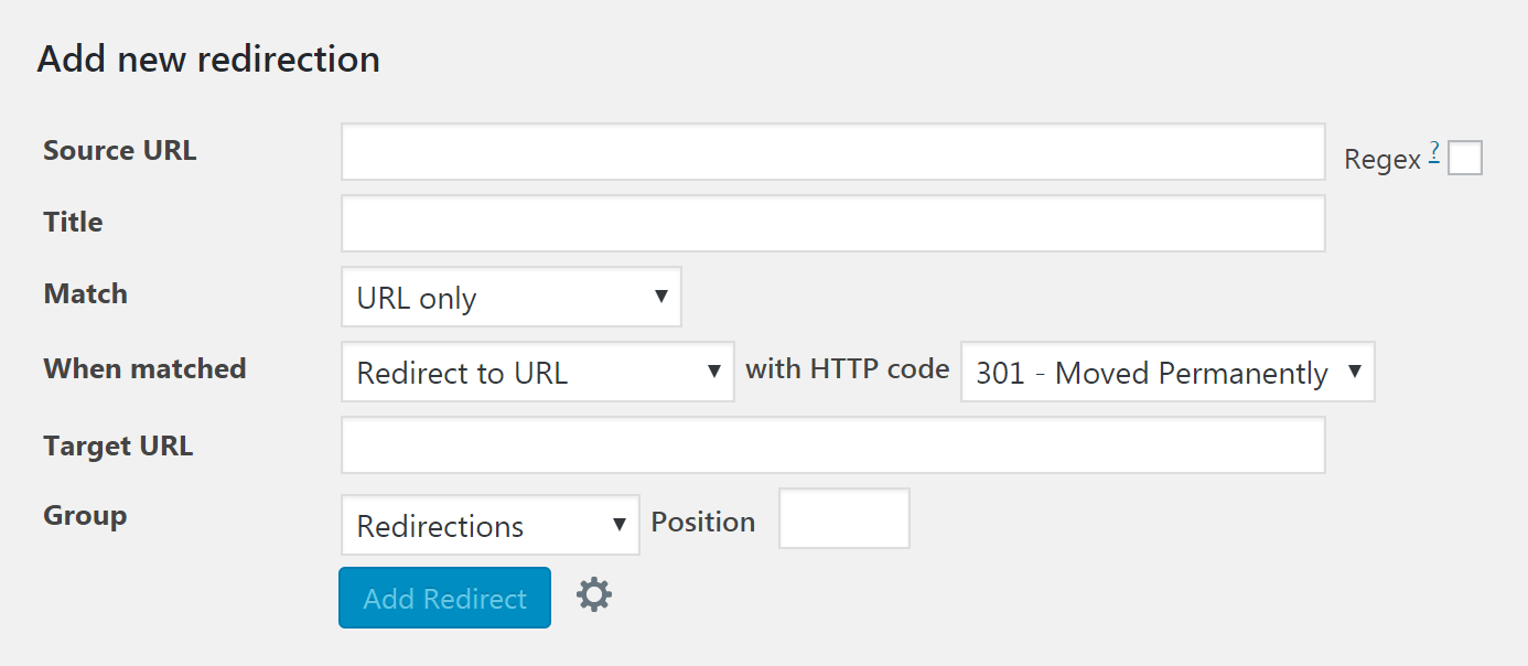 Redirection Plugin Settings