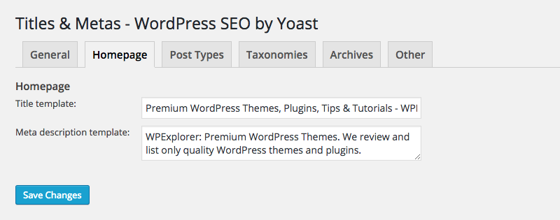 Yoast SEO: Titles & Meta