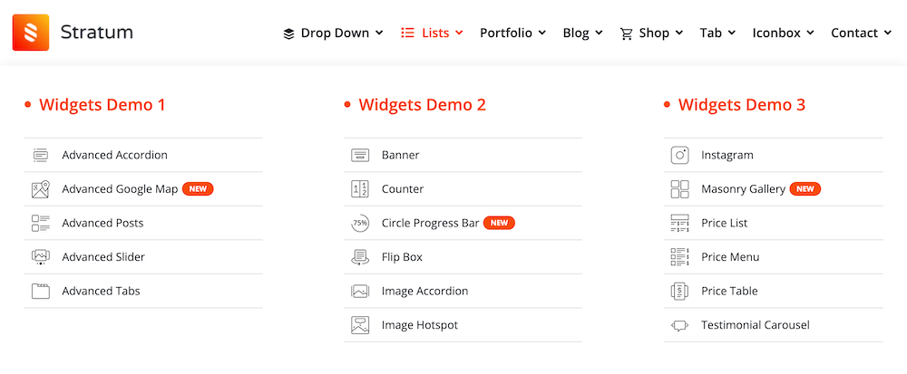 Stratum Mega Menu