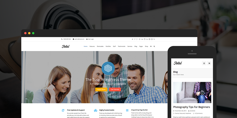 Total, A Multipurpose WordPress Theme for Infoprenuers