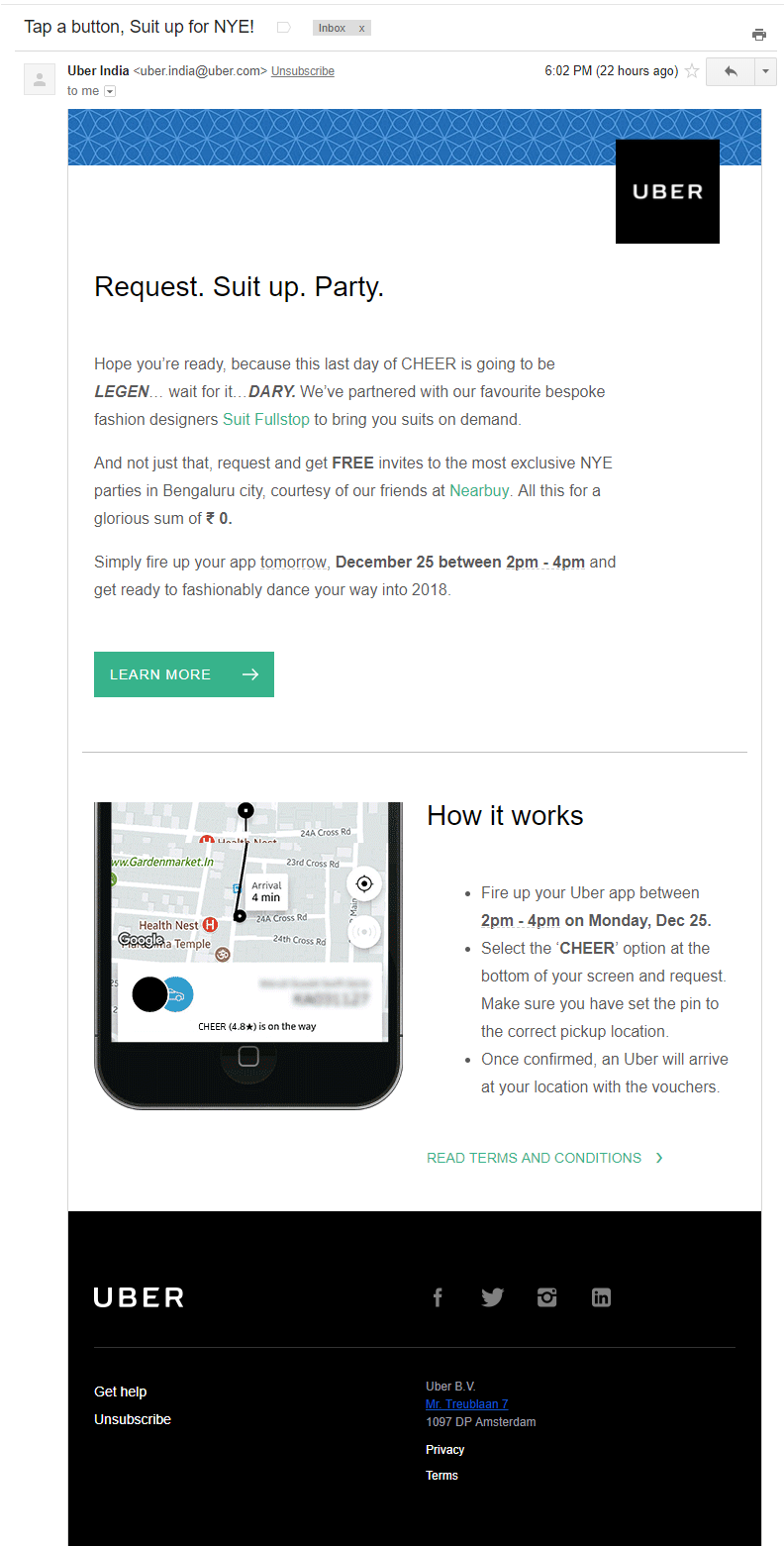 uber engagement email