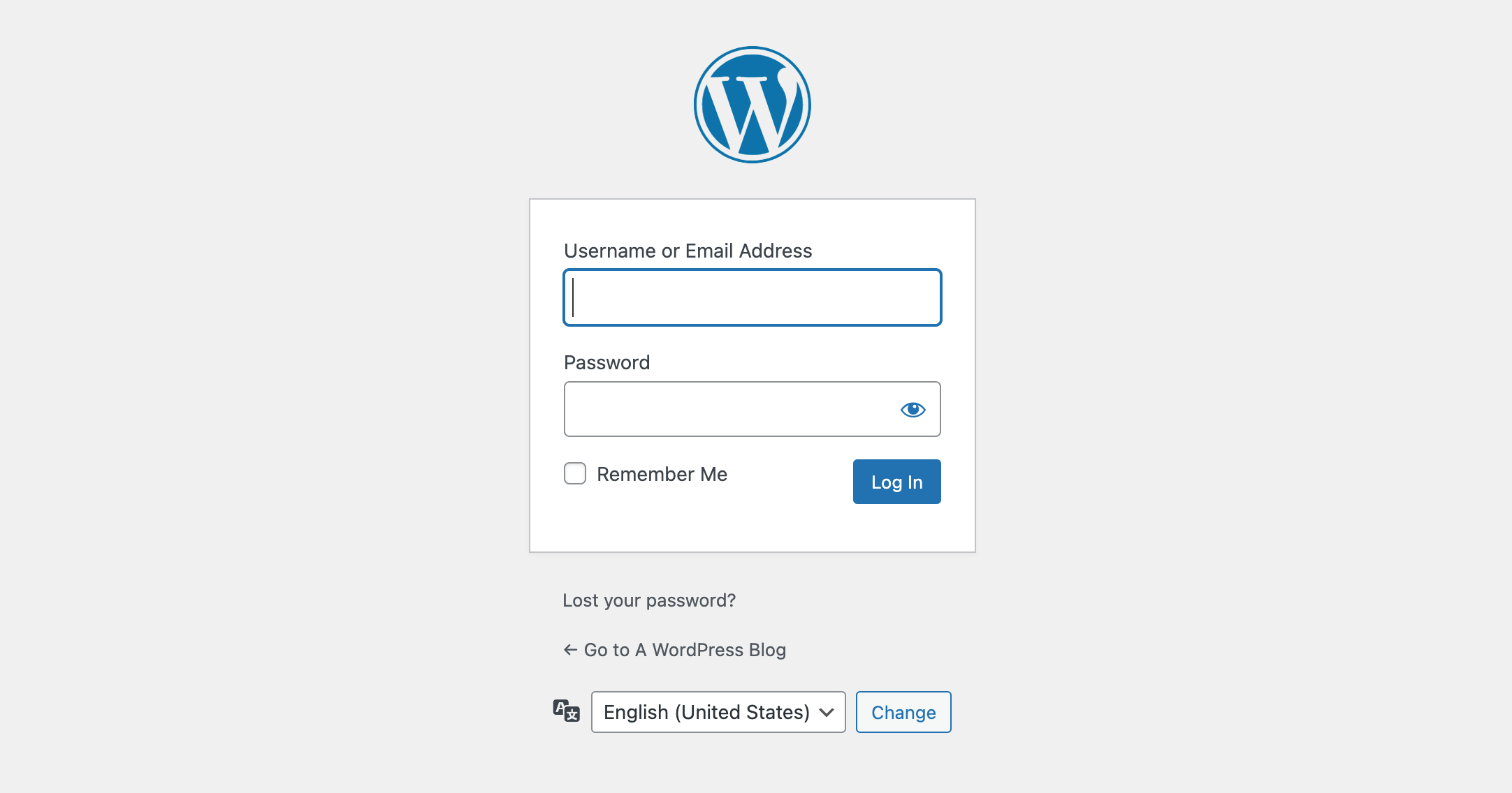 Default WordPress Login Form