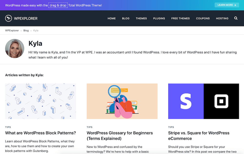 author archive page for Kyla on WPExplorer