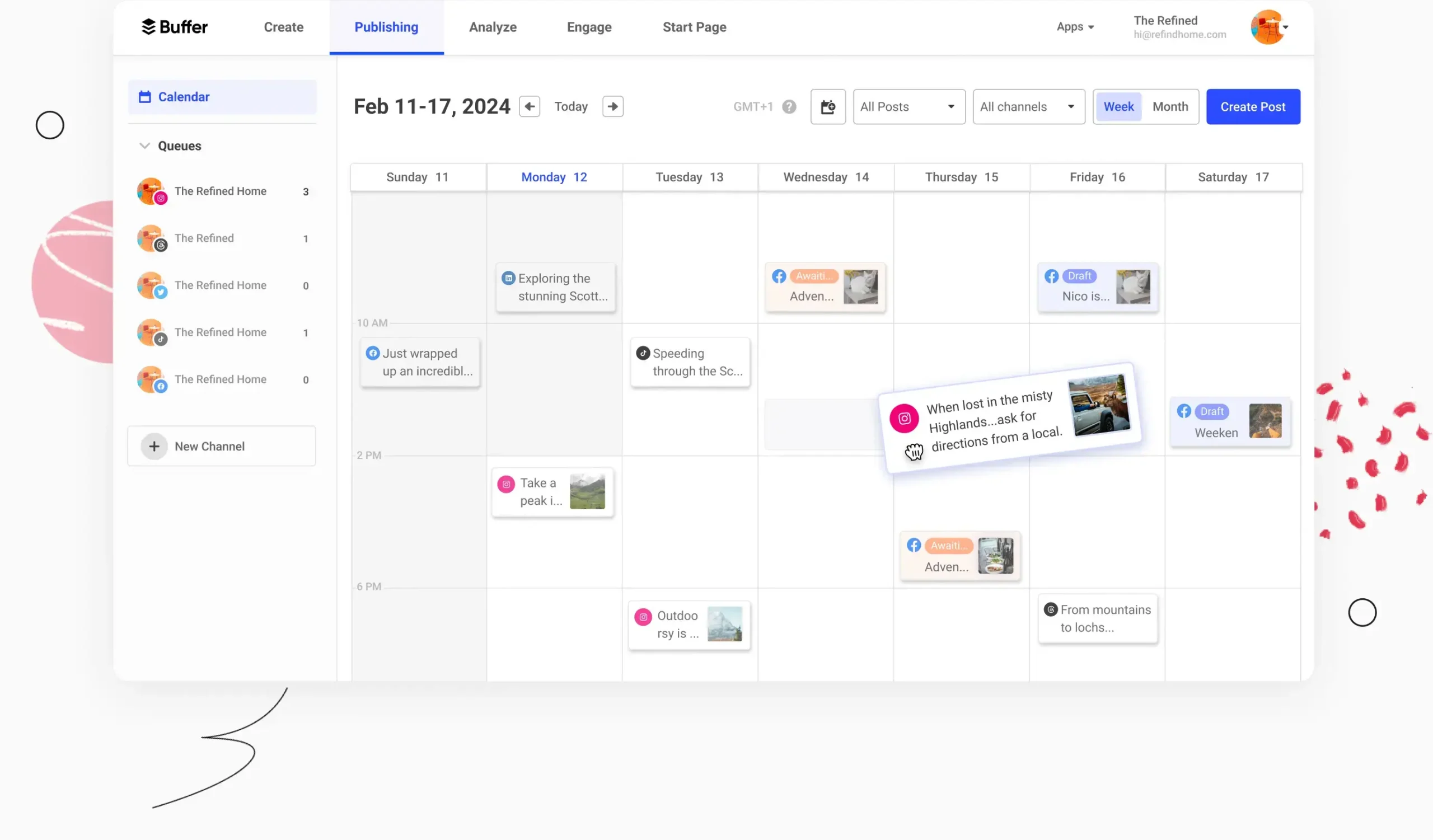 Buffer publishing calendar