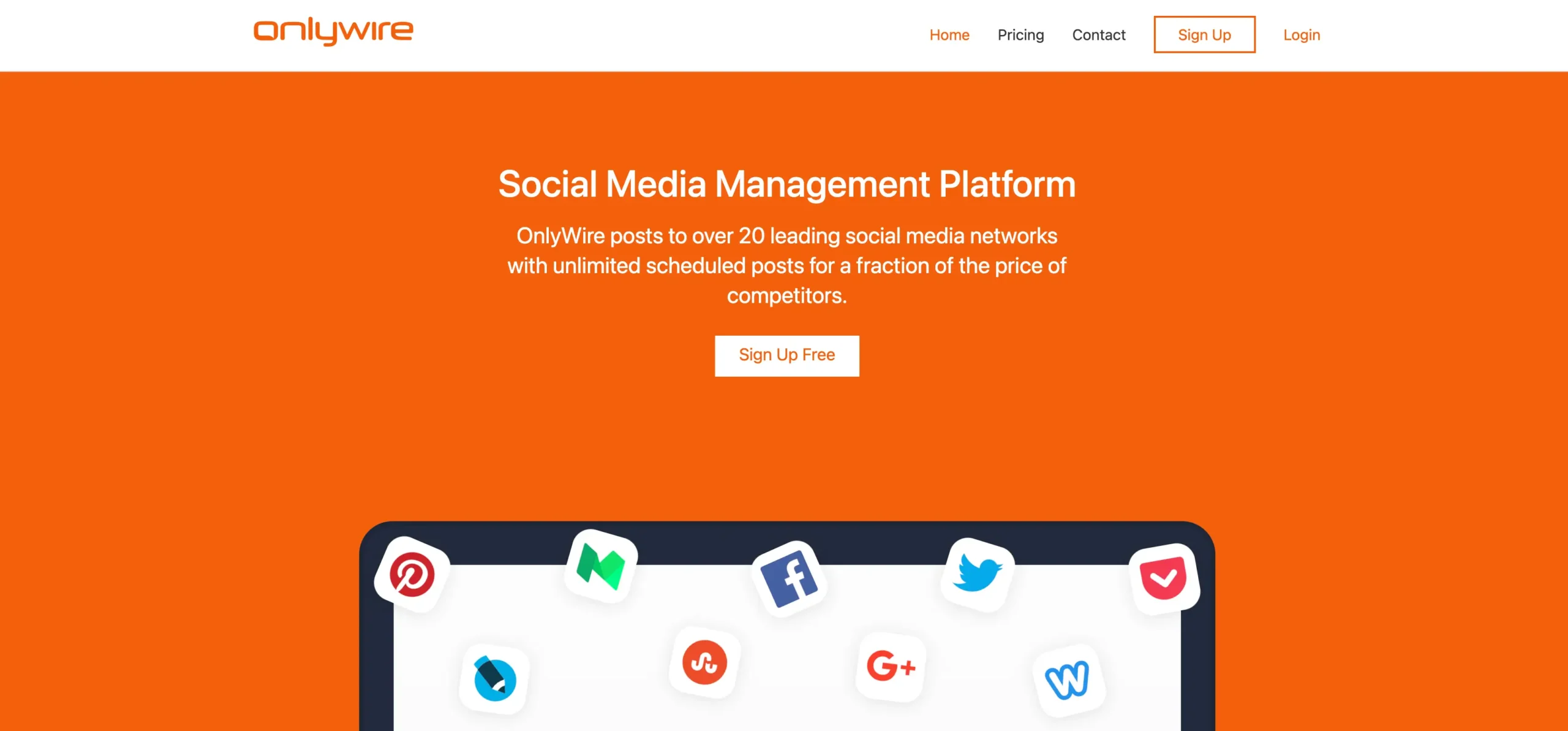 OnlyWire social media management web service