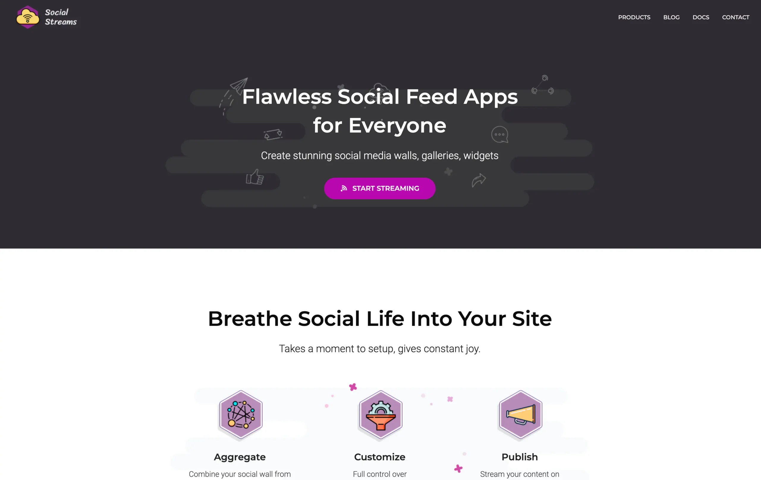 Social Streams website