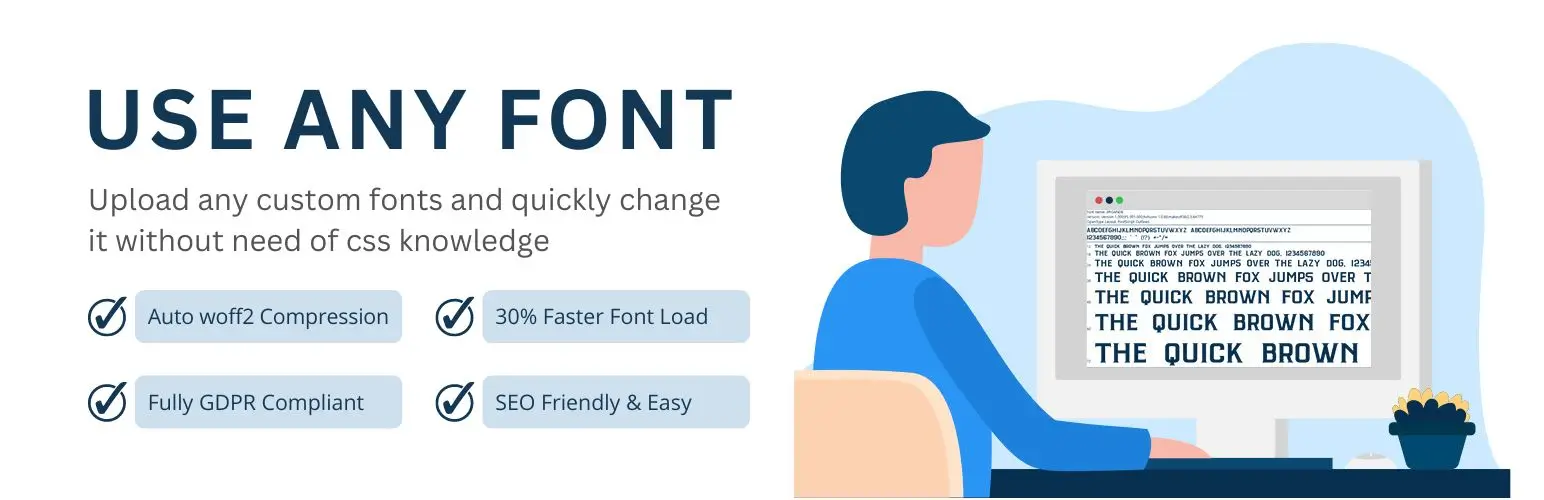 Use Any Font WordPress plugin banner